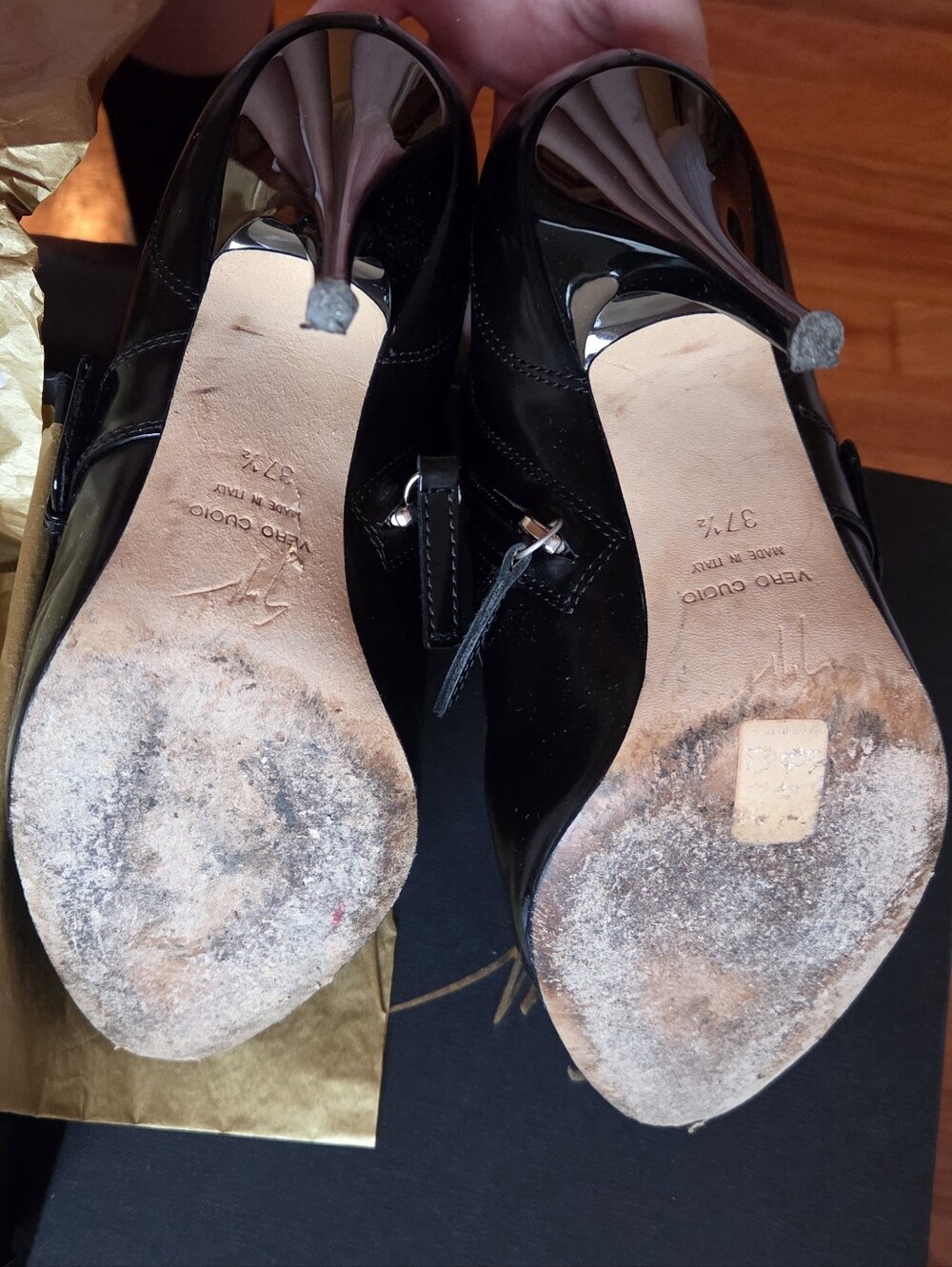 Vintage Giuseppe Zanotti Leather Booties - Black. EU37.5 - Picture 5 of 12